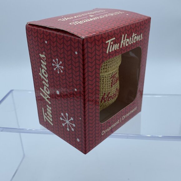 Tim Hortons Burlap Bag of Coffee Beans Holiday Ornament - Original Box - Picture 3 of 7